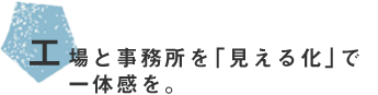 工場と事務所を「見える化」で一体感を