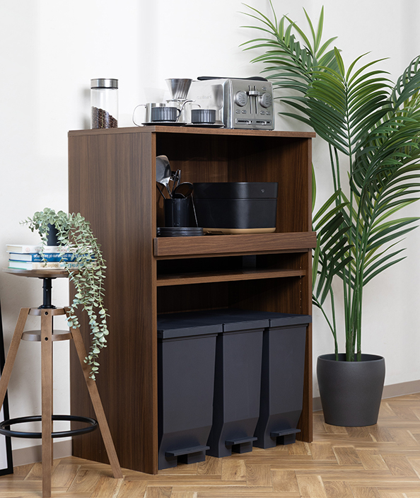 【値下げしました】【定価:43000円】スキマくん　レンジ台　黒　2段収納 レンジすきまくん | すきまくん 1cm単位のオーダー家具 株式会社フジイ