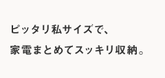 わずかなすきまも有効活用。１センチ間隔でオーダーできる収納家具。