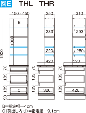 下台・引出し（3段）